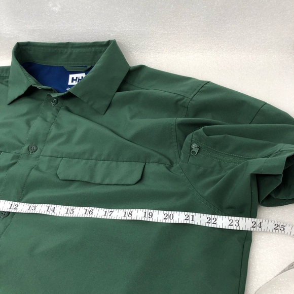2/$30 HELLY Hansen Shirt Performance Quick Dry Button Down Short Sleeve Large - Picture 4 of 12